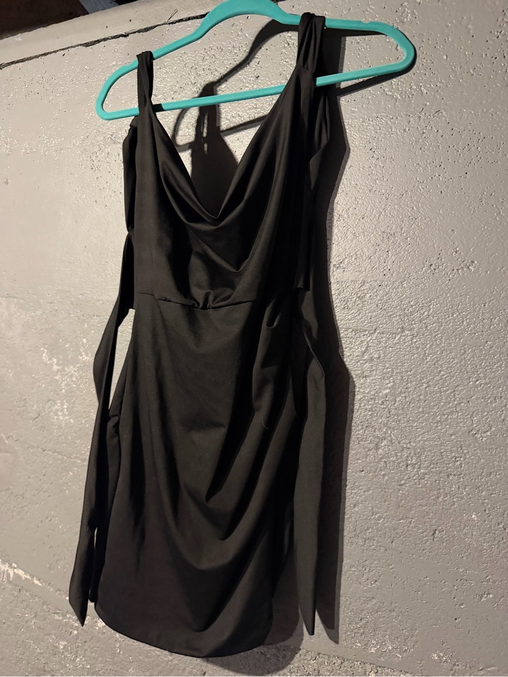 SHEIN Black Cowl Neck Mini Dress